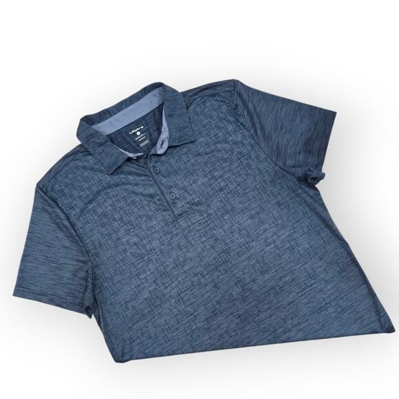 Layer8 Men's size Small Quick Dry Polo Shirt Button Up Blue Collar Short Sleeve - Picture 7 of 9